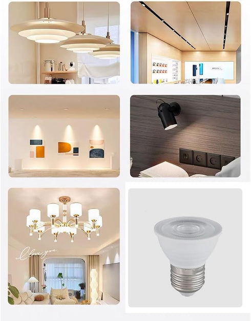 10 Pack PAR16 LED Light Bulb Short Neck,Dimmable,5W, 500LM, LED Flood Lights (50W Halogen Equivalent) Recessed Spotlights Floor Lamp,E26 Screw Bas...