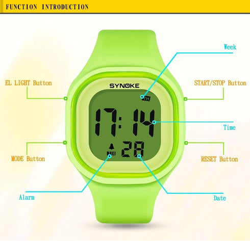 Gosasa Male and Female Digital Sports Watches LED Electron 50m Waterproof Luminous Silicone Watch...