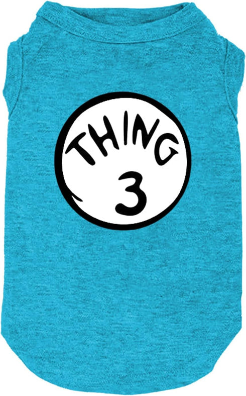Sports Fan Dog T Shirt Pet Supplies Dog Funny Culture Shirts Mark Thing 1 to Thing 3 Printed Multiple Dogs Clothes Puppy Vest (Small, Blue03)...