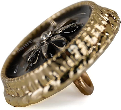 Star Inlaid Translucent Brown Sewing Metal Shank Buttons 10 Pcs - 20mm, 13/16"...