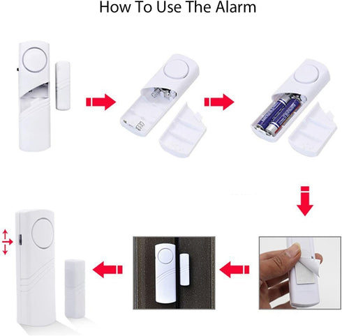Door Window Alarm, 90DB Door Alarms for Kids Safety, Door Window Burglar Alarm-Window Pool Alarms for Home (12 Pack)...