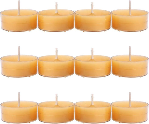 12pcs Natural Beeswax Tealight Candles Handmade Decorative Unscented Pure Beeswax Tea Lights? Perfect for Birthday Party,Wedding, Spa, Home Decor...