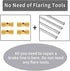 Brake Line Repair Kit - Upgraded 3/16 Stainless Steel Brake Line Including 2 Convex Connectors and 2 Concave Head Connectors, 4 Brass Compression ...
