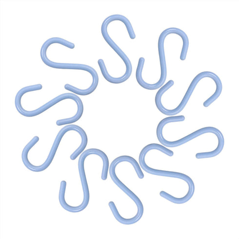 Mini Skater 2.5" Small Plastic S Shaped Hooks, Multifunctional Portable S Shape Hanging for Plants, Kitchen, Bathroom, Clothes (10Pcs) (Blue)...