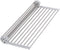 Roll-Up Sink Drying Rack 17.7"(L) x 13.8"(W) - Multipurpose Heat Resistant Over The Stainless Steel & Silicone Dish Rollable Kitchen Drainer, Gray...