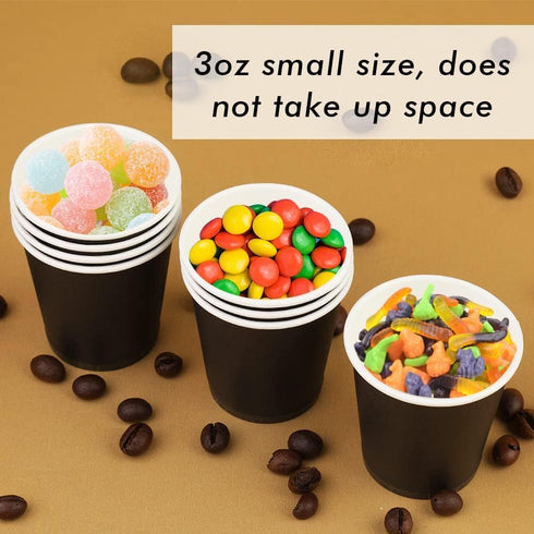 100 Pack 3 oz Paper Cups,Bathroom cups, Espresso Cups, Small Paper Cups for Mouthwash, Snacks, Suitable for Family, Party, Picnic(Black)...