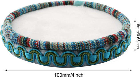 1Pc National Style Beading Mat Board Bead Decorated with Embroidered Edge for Beads Organizer, Blue...