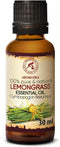 Lemongrass Oil 1.0 Fl Oz (30ml) - Cymbopogon Flexuosus - India - 100% Pure & Natural Lemongrass Oils - Good for Aromatherapy - Aroma Bath - Diffus...