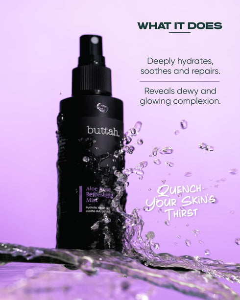 Buttah Skin by Dorion Renaud Aloe Rose Refreshing Mist 4oz - Hydrating Rose Water Face Spray - Refreshing Aloe Facial Mist - Naturally Based Skin ...