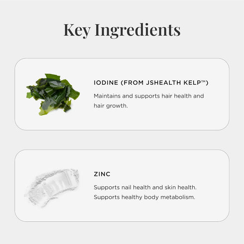 JSHealth Vitamins Hair and Energy Formula Hair Growth Vitamins | Hair Vitamins for Women and Men | Zinc and Iodine Hair Supplements for Hair Growt...