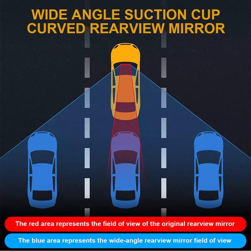 9.8'' Car Rear View Mirror with Suction Cup, Anti Glare Adjustable Auto Interior Rearview Mirror, HD Thickened Vehicle Inside Mirror Reduce Blind ...