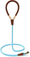 Mile High Life Dog Leash | Strong Rope Dog Leash w Premium Leather Tailor Handle | 5 Feet Dog Leash w Heavy Duty Clasp | Blue Rope Leash for Small...
