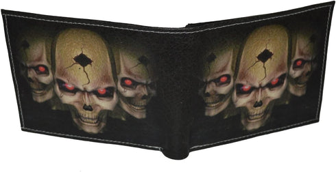 Leatherboss Skull Printed Stylish Men's Bifold Exotic Credit Card Cash Holder Wallet with Gift Box...