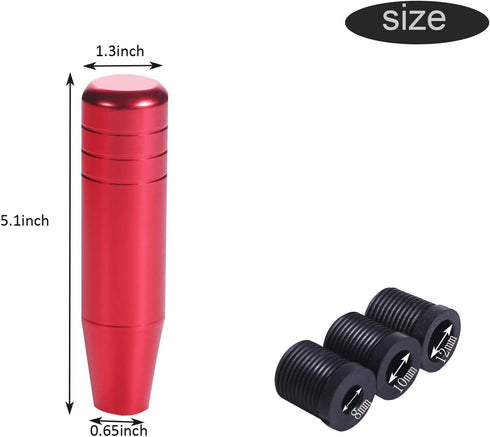 Metal Alloy Weighted Gear Stick Long Shift Handle Extension Shifter Knob Fit Most Manual Automatic Car Truck SUV Vehicle (Red)...