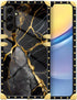 DAIZAG Case Compatible with for Samsung Galaxy A15,Black Gold Natural Marble Pattern Phone Case for Girl Women Golden Square Soft Shockproof Cover...