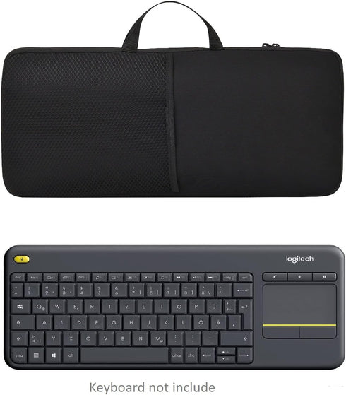 Soft Carrying Case Portable Protection Sleeve Pouch Bags with Handle Strap Compatible with Logitech K400 Plus Wireless Touch with Easy Media Contr...