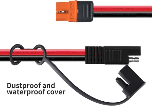 XT60i to SAE Adapter 10AWG Solar Charging Cable XT60i-F Extension Cable with SAE Reverse Adapter Compatible for Ecoflow Solar Generator Portable P...