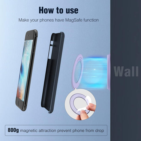 Nillkin Universal Magnet Sticker Stand for All Smartphones & iPhone Series, Strong Magnetic Stickers Compatible with MagSafe Accessories and Qi Wi...