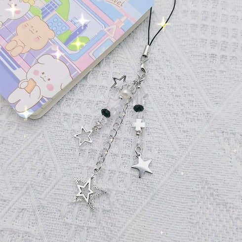 1-4 PCS Cute Y2K Phone Charm Aesthetic Accessories Bear Strawberry Butterfly Heart Lanyard String for Bag Purse Backpack Wallet Pendants Decor...