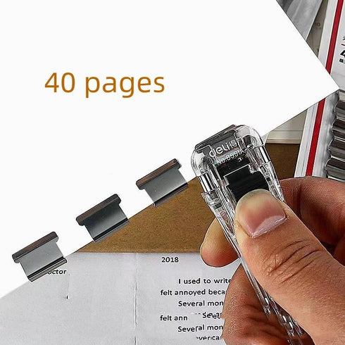 Push Stapler Clamp Stapler?Clam Clip dispensers Push StaplerSuitable for Offices, Schools, and Homes?Reusable Portable Handheld Clam...
