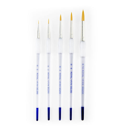 Royal & Langnickel - 5pc Soft Grip Gold taklon Paint Brush Set, Round | SG303...