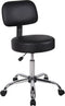 Boss Office Products Be Well Medical Spa Stool with Back in Vinyl, Black...