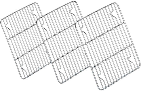 TeamFar Baking Rack, Stainless Steel Cooling Roasting Rack for Toaster Oven Pan, Healthy & Non Toxic, Sturdy & Rust Free, Oven & Dishwasher Safe -...