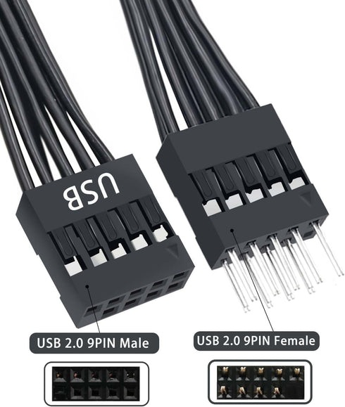 COMeap Front Panel Connector, Motherboard Extension Cable Set with Front Panel Extension Plug POWE LED+/-, HDD LED, Power SW, Reset SW,HD Audio,Fr...