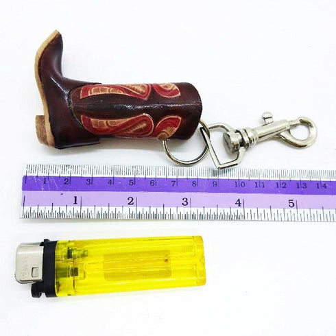 WitnyStore 3" High Cowboy Boot Keyring - Miniature Collectibles - Realistic Hand Made and Painted Leather Key Organizer Keychain Gifts and Souveni...