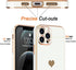 Teageo for iPhone 12 Pro Max Case for Women Girl Cute Love-Heart Luxury Bling Plating Soft Back Cover Raised Camera Protection Bumper Silicone Sho...