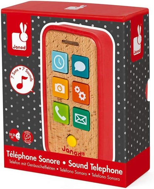 Janod Pretend Play Sound Telephone - Ages 18 Months+ - J05334...