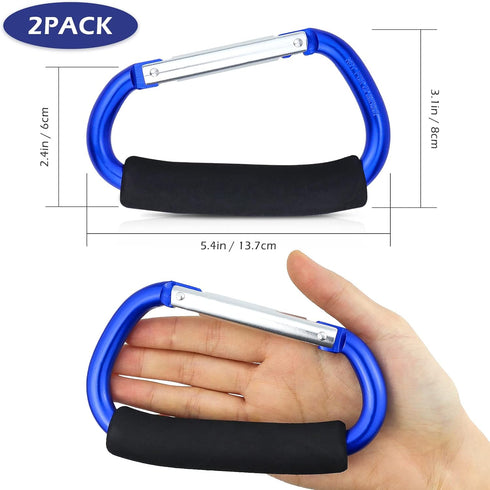JIALEEY Grocery Bag Shopping Bag Holder Handle Carrier Tool Multi Purpose Snap Hook Stroller Hook Set Organizer Accessories with Soft Foam Grip fo...