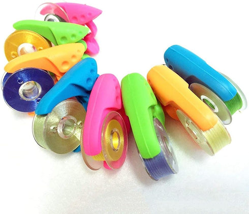 YEQIN 36Pcs Black Prewound Bobbin Thread and Bobbin Clamps - Size A Class 15 SA156 Compatible with Babylock, Brother, Consew, Juki, Singer Embroid...