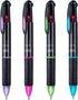 4 Pack 0.7mm 4-in-1 Multicolor Ballpoint Pen?4-Color Retractable Ballpoint Pens for Office School Supplies Students Children Gift...