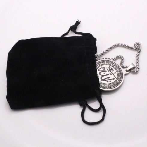 Engraved islam Muslim Quran Allah stainless steel necklace with 60 cm chain...
