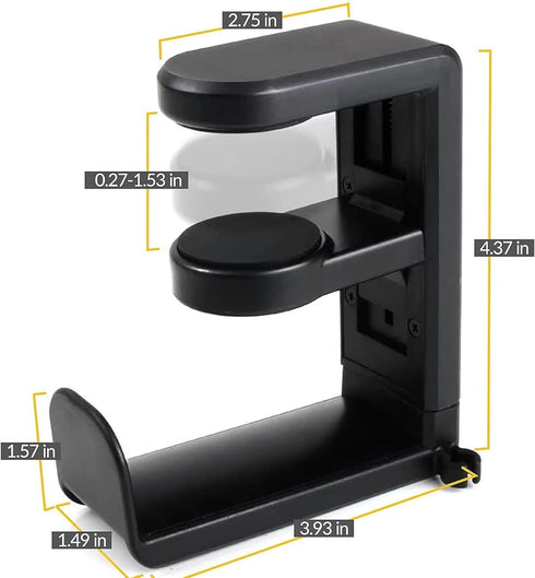 Headphone Holder Under Desk, Gaming Headset Headphone Hook Hanger Hook, Headphone Stand with 360-Degree Adjustable Rotating Arm Clamp- Built in Ca...