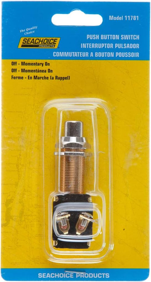 Seachoice 2-Position Push Button Starter/Horn Switch,Silver...