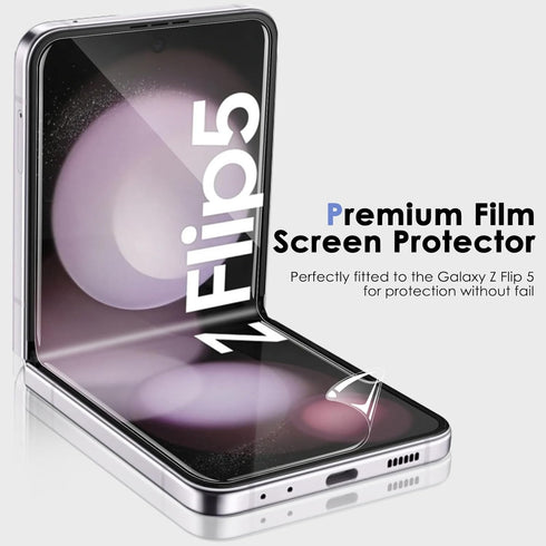 Fotbor [3+3+2 Pack for Samsung Galaxy Z Flip 5 screen Protector, 3 Pack Inner Screen Flexible Film + 3 Pack Back Screen Protector Tempered Glass +...
