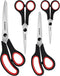 Scissors All Purpose 4-Pack, Heavy Duty Scissors Set with Thick and Sharp Blades, Premium shears with Soft Handles, Paper Scissors for Office Hous...