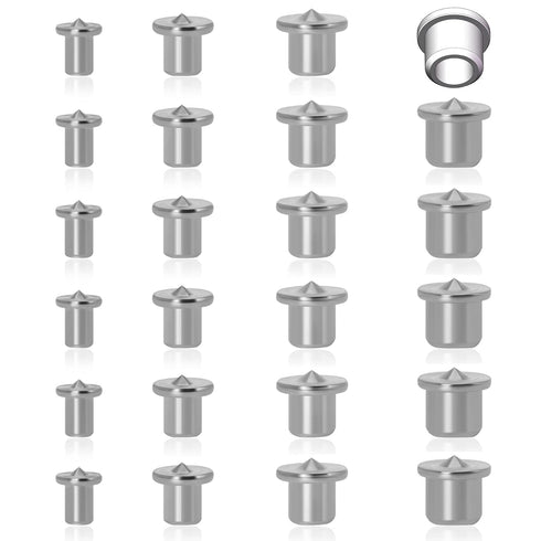 24PCS Dowel Centering Pins for Woodworking, Steel Drill Center for Dowel and Tenon Center Transfer Plugs Point (1/4", 5/16", 3/8", 1/2")...