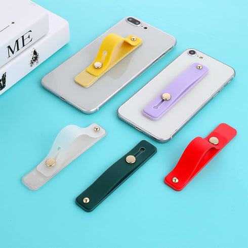 Phone Loop Finger Holder, 5 Pcs Phone Grip Holder, Finger Cell Phone Grip, Silicone Phone Finger Strap, Telescopic Mobile Phone Holder for All Sma...
