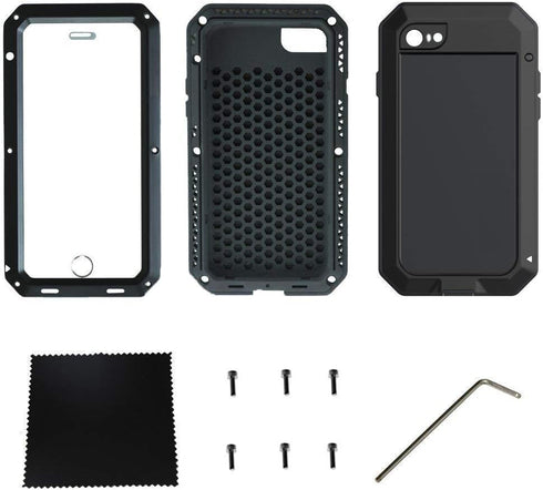 Marrkey for iPhone 8 Case,iPhone 7 Case, 360 Full Body Protective Cover Heavy Duty Shockproof Tough Armour Aluminum Metal Case with Silicone Built...
