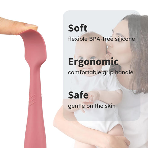 Baby Butt Paste Spatula - 4 Pack Diaper Cream Spatula Applicator Silicone Baby Butt Paste Spatula for Babies, Newborn, 2 x Large Size, 2 x Small S...