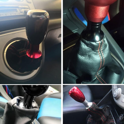 Aluminum Shift Knob Boot Retainer/Adapter for Manual Gear Shifter Lever 10x1.5 (Red)...