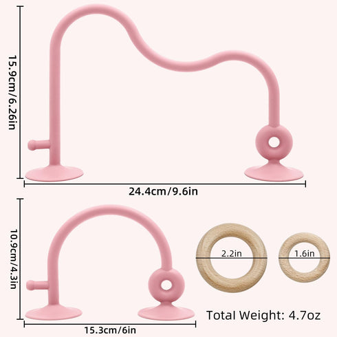 Baby Sensory Teething Chew High Chair Suction Toys for Infant Toddlers 6 12 18 24 Months, Food Grade Silicone Teether with Oak Loop Montessori Edu...