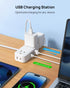 TROND Travel Power Strip with USB Ports, 5ft Flat Plug Extension Cord with Multiple Outlets, Small Wall Mount Extender Adapter for Office Dorm Roo...