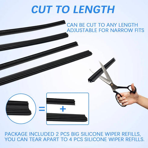 4PCS Automotive Replacement Windshield Wiper Blade Refills, Car Windshield Wiper Blade Strips, Universal Wiper Rubber Refills Strips for Most Cars...