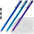 3-Pack 7.3’’ Fine Micro-Knit Mesh Tip Capacitive Stylus Pens for Touch Screens with Replaceable Mesh Tips, Extra Long Universal Stylus Pens and Cl...