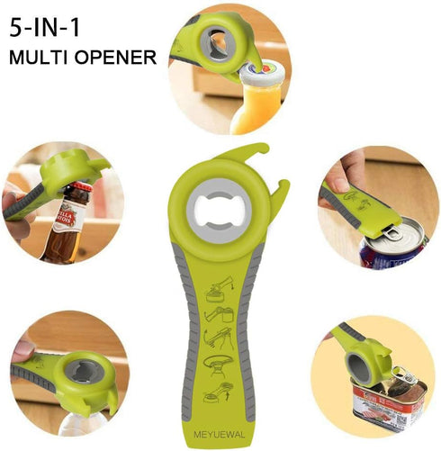Jar Opener, 6 In 1 Bottle Opener Can Opener for Weak Hands, Jar Openers for Seniors with Arthritis, Multifunctional Lid Opener Kit, Easy Jar Opene...
