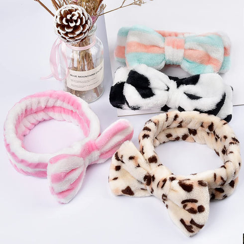 IKOCO Makeup Headband, 4Pcs Spa Headband for Washing Face, Soft Bow Skincare Headbands for Women Girls...